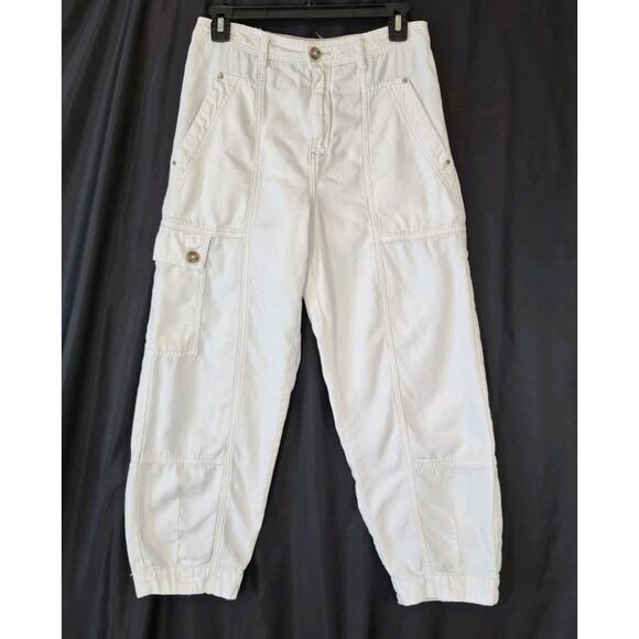 Anthropologie Womens White The Carson Utility Barrel Pants US 2 - Picture 4 of 12